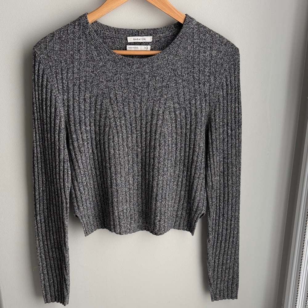 Babaton Charcoal Wool Knit Top